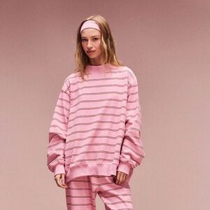 Parke Sweetheart stripe mock neck  pullover